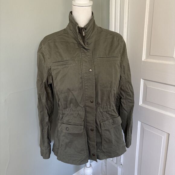 L.L. Bean Classic Utility Jacket Coat Olive Army Green Women's Size Medium - Picture 1 of 5